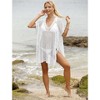 Coolmee Women's Bikini Cover Up V-Neck Short Sleeve Crochet Side Tie Cover-Up Summer Beach Dress - 2 of 4