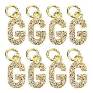 Unique Bargains Beautiful DIY Jewelry Making Rhinestone Initial Pendants 8 Pcs - 1 of 4