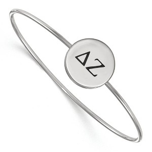 Black Bow Jewelry Sterling Silver Delta Zeta Greek Life Bangle Bracelet 7 Inch - 1 of 3