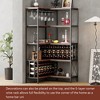 4-Tier Corner Wine Rack Liquor Stand With Glass Holder And Fences, Industrial Freestanding Floor Liquor Bottle Display Shelf For Home,Bar - 3 of 4