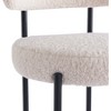 Nordlys Set of 2 Metal White Bouclé Bar Stools Modern Design Style Upholstery Dining Room - 3 of 4
