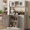 WhizMax 67" Kitchen Pantry Cabinet, Freestanding Hutch Cabinet with 3 Drawers and LED Lights, Tall Storage Cabinet with Countertop, Black and White - 2 of 4