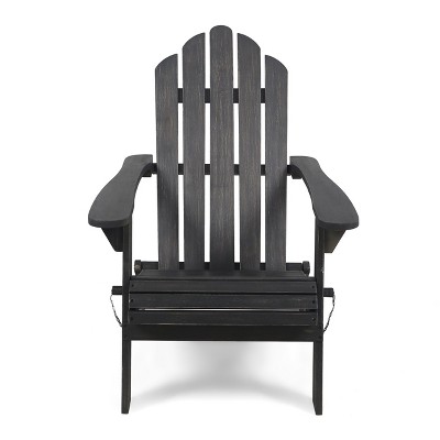 Cara Dark Gray Foldable Acacia Wood Adirondack Chair