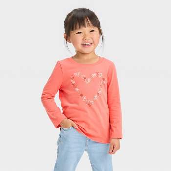 Toddler 'Heart of Hearts' Long Sleeve T-Shirt - Cat & Jack™ Peach Orange