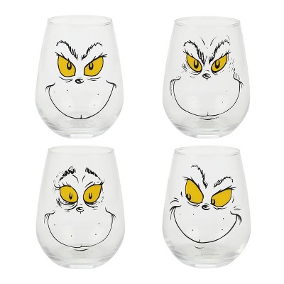 The Grinch Facial Expression 4-Pack 18 Oz Glass Set