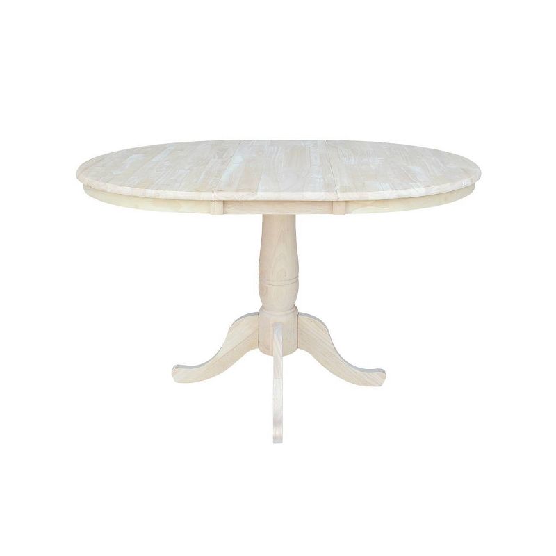 36" Round Top Pedestal Dining Table with 12" Drop Leaf - International Concepts, 6 of 12