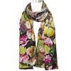 Wrapables Women’s 100% Charmeuse Oil Painting Long Scarf, Vintage Roses - 3 of 4