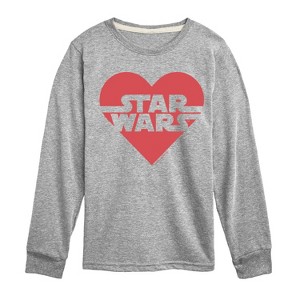 Boys' - Star Wars - Valentine Heart Logo Long Sleeve Graphic T-Shirt - 1 of 4