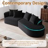 112" Curved Chenille Sectional Sofa,Oversized 4-Seater Cloud Couch with Deep Wide Seat & 4 Pillows for Living Room-Baofuwish - 3 of 4