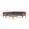 Sapphtopaz Patio Furniture Set Wood L-Shaped Outdoor Sofa with Cushions Sofa Set with Coffee Table for Backyard, Terrace - 2 of 4