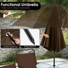Tangkula 6 PCS Patio Dining Set w/ Umbrella 4 Folding Patio Chairs w/ Round Tempered Glass Table - 3 of 4