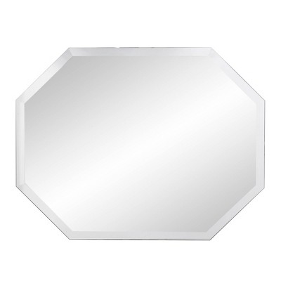 Frameless Beveled Octagonal Vanity Mirror, 28 x 34 Inch
