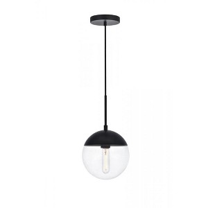 Elegant Lighting Eclipse 1 Light Black Pendant With Clear Glass - 1 of 4