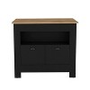 Grungis Kitchen Island Cart with Two Door Cabinet and Shelf,Kitchen Island with Laminated Particle Board Top,Island Table for Kitchen - 4 of 4