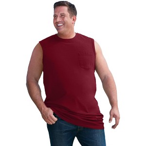KingSize Men's Big & Tall Shrink-Less Longer-Length Lightweight Muscle Pocket Tee - 1 of 4