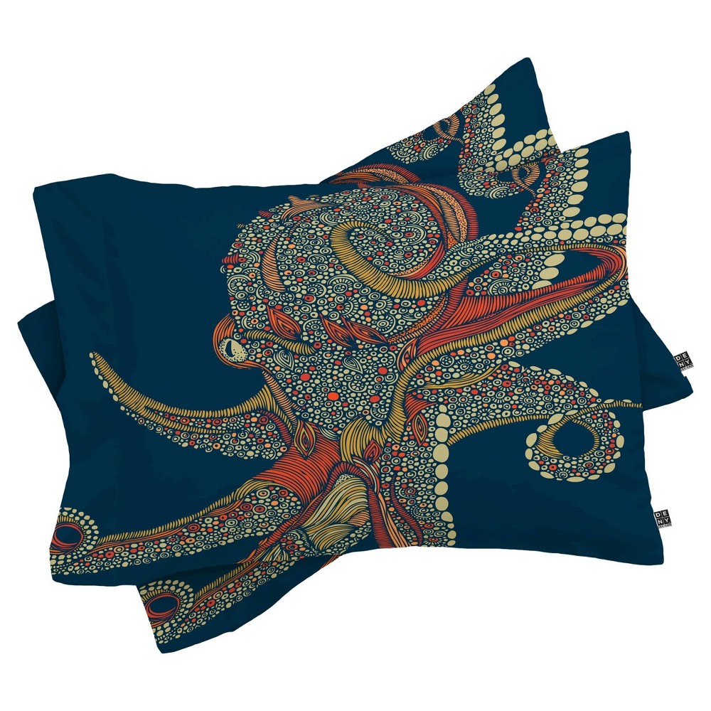 Photos - Pillowcase 2pc Standard/Queen Valentina Ramos Octopus Pillow Shams Blue - Deny Design