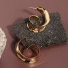 SOHI Women's California Gold Casual Hoop Earrings - 2 of 4