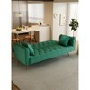 SKRAN 71 inch convertible love seat sofa, American retro velvet, suitable for small living room, bedroom, office - 2 of 4