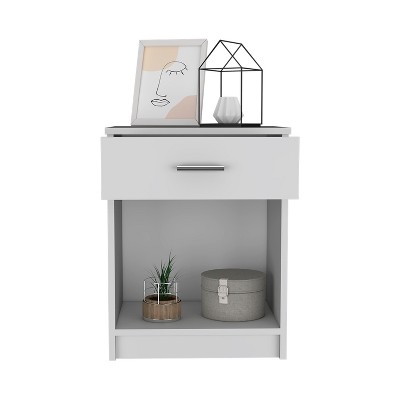 NicBex Nightstand with Bottom Storage Shelf and Drawer,Modern Bedside Table Storage Cabinrt for Bedroom,Living Room