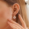 Gold Plated Pearl Drop Huggie Hoop Earrings - Flower Design, Hypoallergenic Dainty Wedding & Bridal Gift - 4 of 4