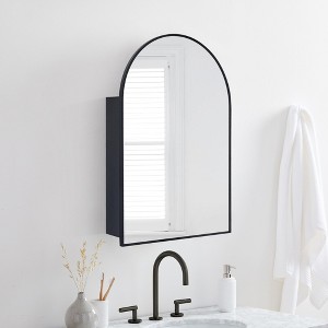 TEHOME Arched Bathroom Medicine Cabinet with Mirror Recessed and Surface Mount Medicine Cabinet Mirror - 1 of 4