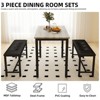 Aukfa Dining Table Set for 4, Wood Kitchen Table & Chair with 2 Upholstered Benches for Breakfast Nook and Small Space, Grey - 2 of 4
