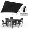 Heynemo 6.5 x 10 Ft Rectangular Patio Umbrella, Outdoor Table Market Umbrella with Crank, 6 Steel Ribs, Polyester Canopy, Tilt Umbrella - 4 of 4