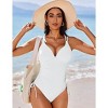 AI'MAGE Women's High Cut One Piece Swimsuit Ruched Tummy Control Swimsuits Ribbed Tie Side Bathing Suits - 3 of 3