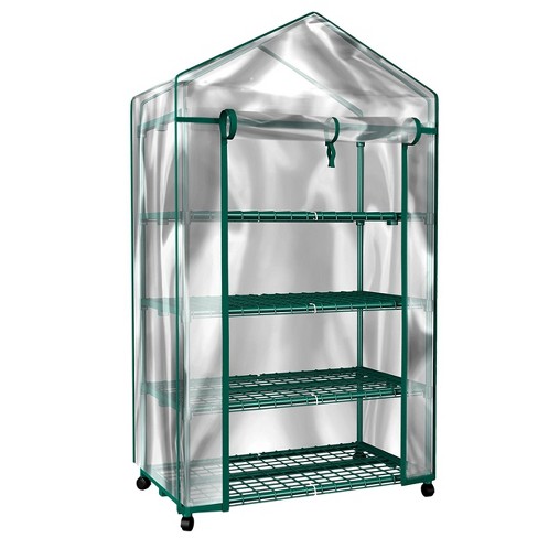Nature Spring Greenhouse With 4 Shelves, PVC Cover, and Removable Locking Wheels - 19.3" x 63.3" - image 1 of 4