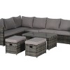 Outdoor Furniture Set, Armrest  Sofas with Cushions and Pillows, 6 Pcs Rattan Wicker Sofa Set with Tempered Glass Coffee Table-Coolbibila - 4 of 4