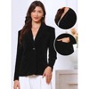 INSPIRE CHIC Women's Velvet Long Sleeve Notch Lapel Button Vintage Work Office Blazers with Pockets - 2 of 4