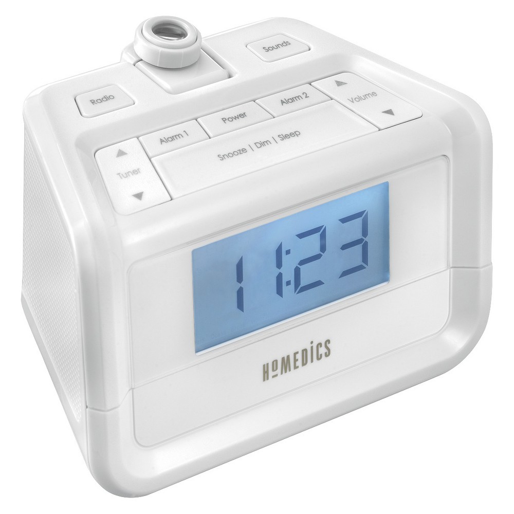 Photos - Radio / Table Clock HoMedics Digital Alarm Clock with Night Light Projection & Sound Machine  
