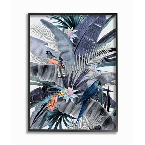 Stupell Industries Tropical Jungle Nature Parrot Bird Floral Scene - 1 of 4