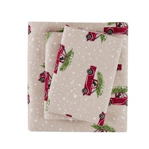 Patterned Flannel Sheet Set - 1 of 4