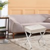 ChicFurnit Ottomans and Benches Ottoman Foot Stool Tufted Vanity Stool with Metal X Leg for Living Room, White, 16.93"*12.99"*6.5" - 3 of 4
