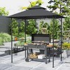 Aghana Digitals Dark Gray 2-Tier BBQ Grill Gazebo with 2 Side Shelves, Storage Baskets, Ceiling - 2 of 4