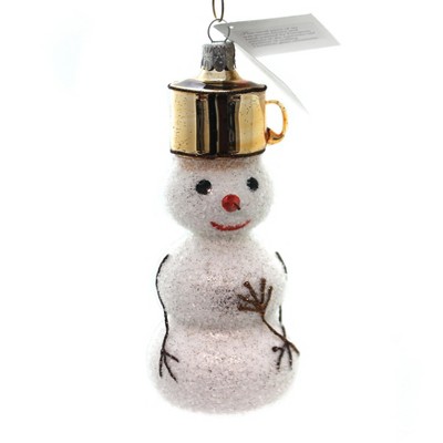 Golden Bell Collection 5.5" Snowman With Pot Hat Ornament Carrot Nose  -  Tree Ornaments