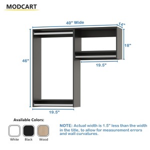 Closet System, Wide Wardrobe Organizer with Tower and Drawers, Wood, Wall Mounted, Bedroom - 1 of 4