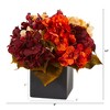 Nearly Natural 12-in Autumn Hydrangea Berry Artificial Arrangement in Black Vase - 2 of 3