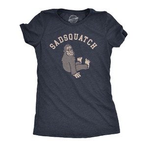 Womens Sadsquatch T Shirt Funny Depressed Crying Big Foot Joke Tee For Ladies - Crazy Dog Women's T Shirt - 1 of 4