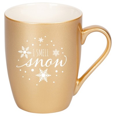 Elanze Designs I Smell Snow Vegas Gold 10 ounce New Bone China Coffee Cup Mug
