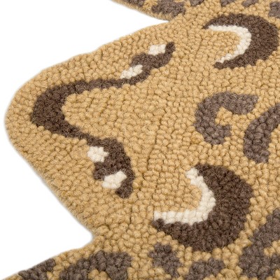 Handmade Tufted Wool Leopard Shape Rug