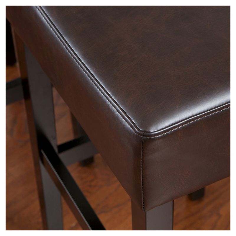 Set of 2 30.5&#34; Lopez Leather Backless Barstools Brown - Christopher Knight Home, 4 of 5