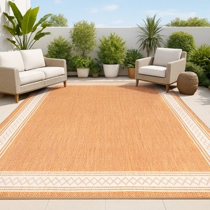 Lucia Classic Diamond Border Indoor/Outdoor Area Rug - JONATHAN Y - 1 of 4