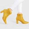 Allegra K Women's Pointed Toe Block Heel Zipper Ankle Boots - 2 of 4