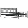 vidaXL California King Metal Bed with Headboard, Under Bed Storage, Noise Free, Black, No Mattress - 4 of 4