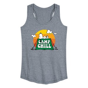Women's - Peanuts - Camp Chill Graphic Racerback Tank - 1 of 4