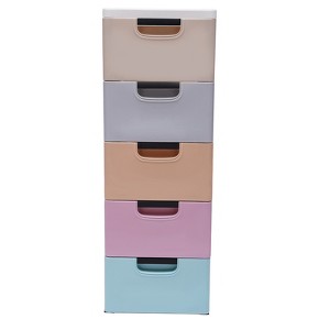 YIYIBYUS Vertical Storage Cabinet With 5 Drawers, Clothes Storage Box Dresser - 1 of 4