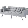 DOMETOUR 74 Inch Futon Sofa Bed Upholstered Sleeper, Adjustable Back Convertible Sofa Bed for Living Room Bedroom Furniture - 2 of 4