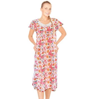 JEFFRICO Womens Nightgowns Short Sleeve Sleepwear Soft Pajama Dress Nightshirts